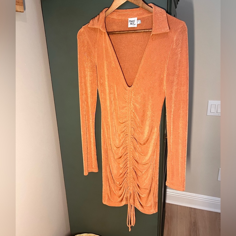 Princess Polly Copper long sleeve bodycon dress